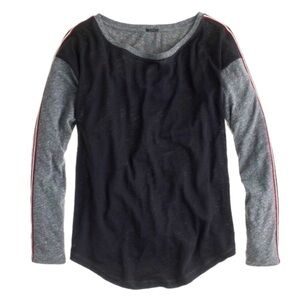 J. Crew Linen Baseball Tee | M